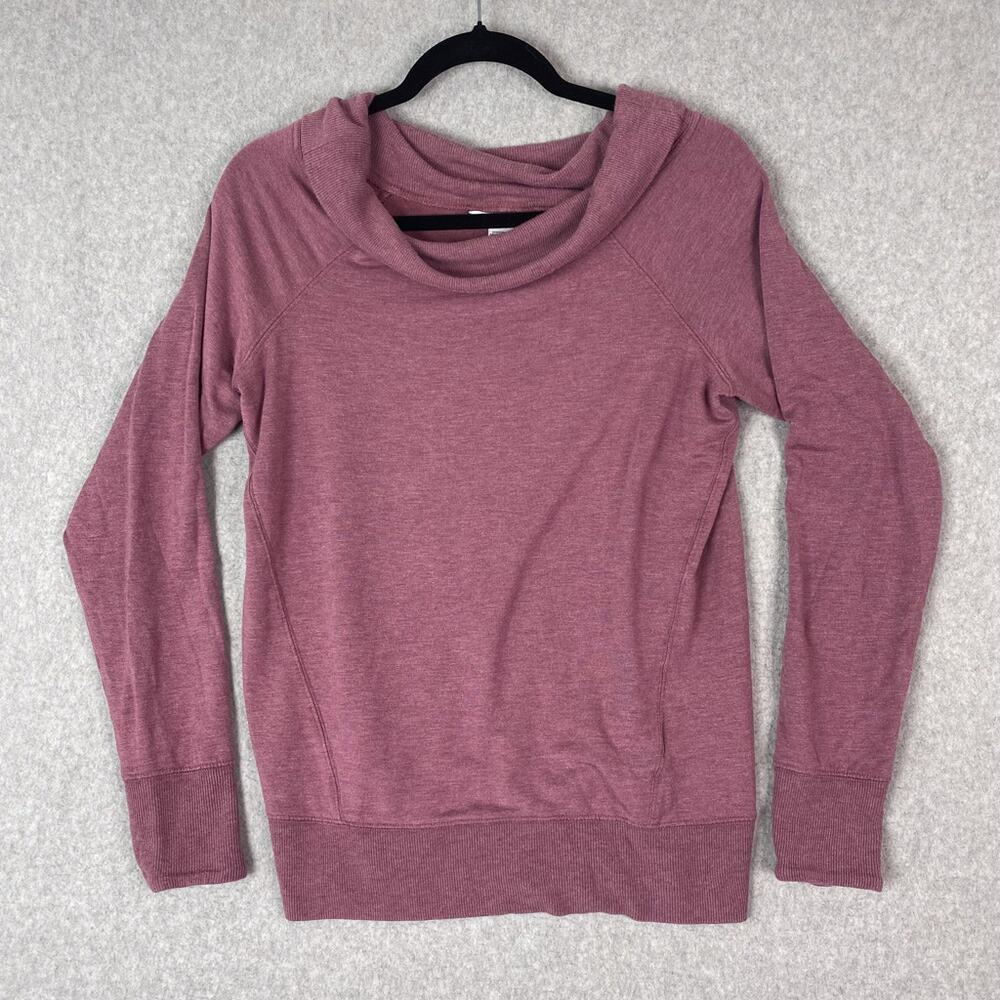 Athleta Womens S Studio Barre II Sweatshirt in Dark Sugarplum Heather